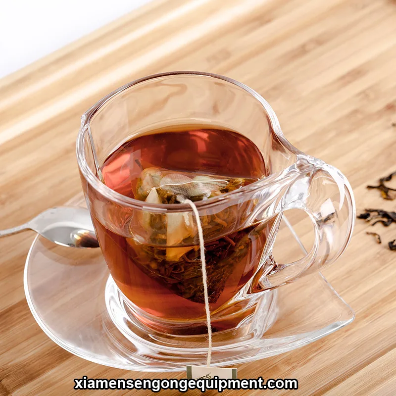 Ultrasonic sealing head and film roll on the C21DX pyramid tea bag machine