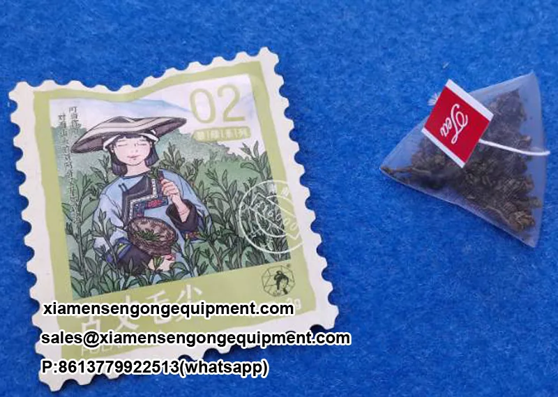Inner and outer tea bags with visible whole leaf produced on the C88DX machine