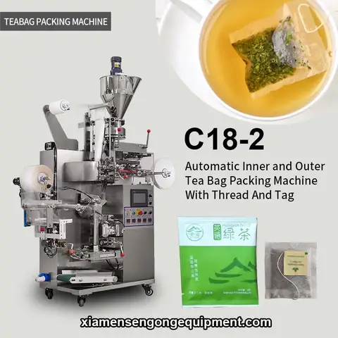 C18-2 heat sealing herbal tea bag filter paper machine with control panel and material feed system