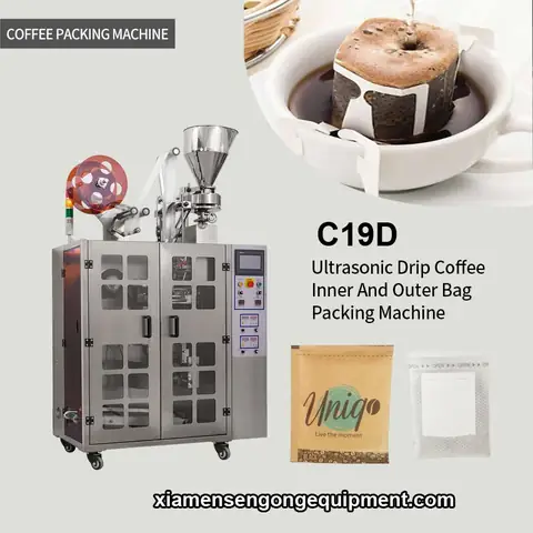 C19D Armenia Supremo coffee sealing machine with stainless steel frame and control panel