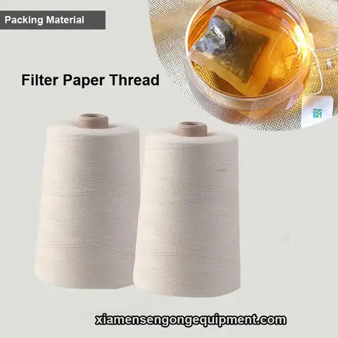 Rolls of 100% cotton filter paper thread in raw white color, 30 rolls per carton