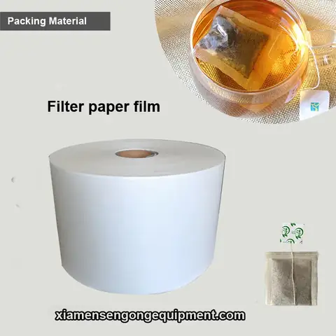 Roll of filter paper film in white color used for tea and herb packaging