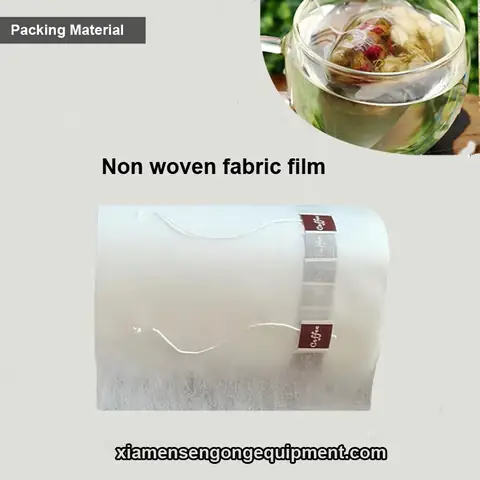 Non woven fabric film roll showing fine mesh texture and high clarity for pyramid tea bags