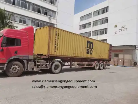 A container leaving the works for the port at Xiamen
