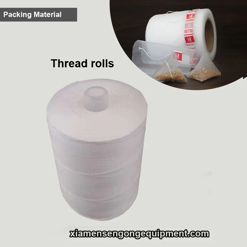 Rolls of nylon 'S' thread in raw white color, 12 rolls per carton, displayed on a white background
