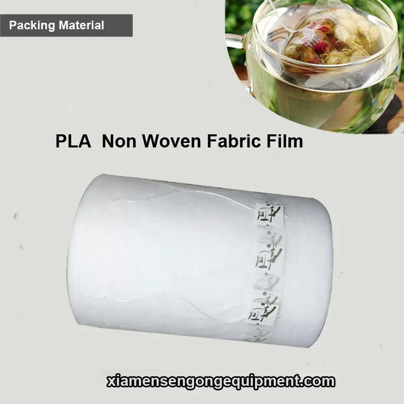PLA non-woven fabric film roll showing the texture and transparency of the biodegradable material