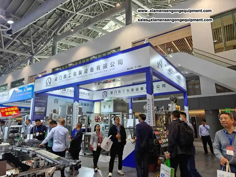 Sengong machines at Our pyramid tea&coffee bag packing machine on CIPM