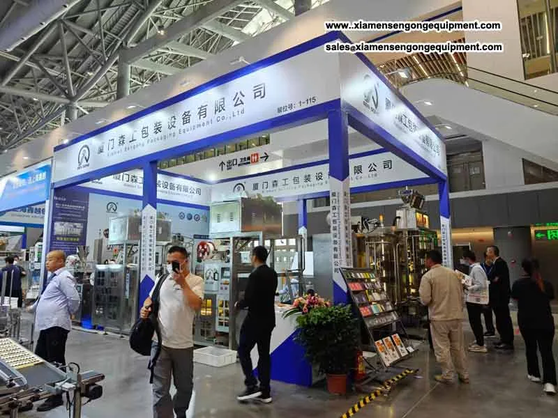 Sengong machines at Our pyramid tea&coffee bag packing machine on CIPM
