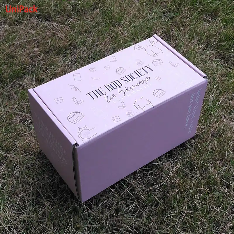 Color printed corrugated box for cosmetics with embossed logo