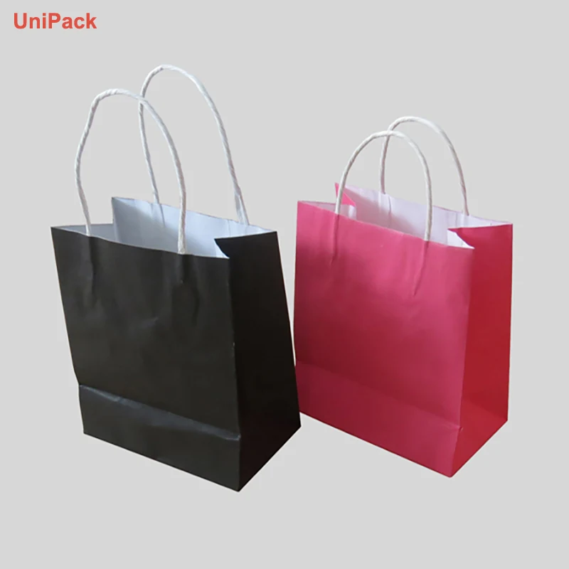 Kraft Paper Bags With Paper Handles produced at the Xiamen UniPack factory