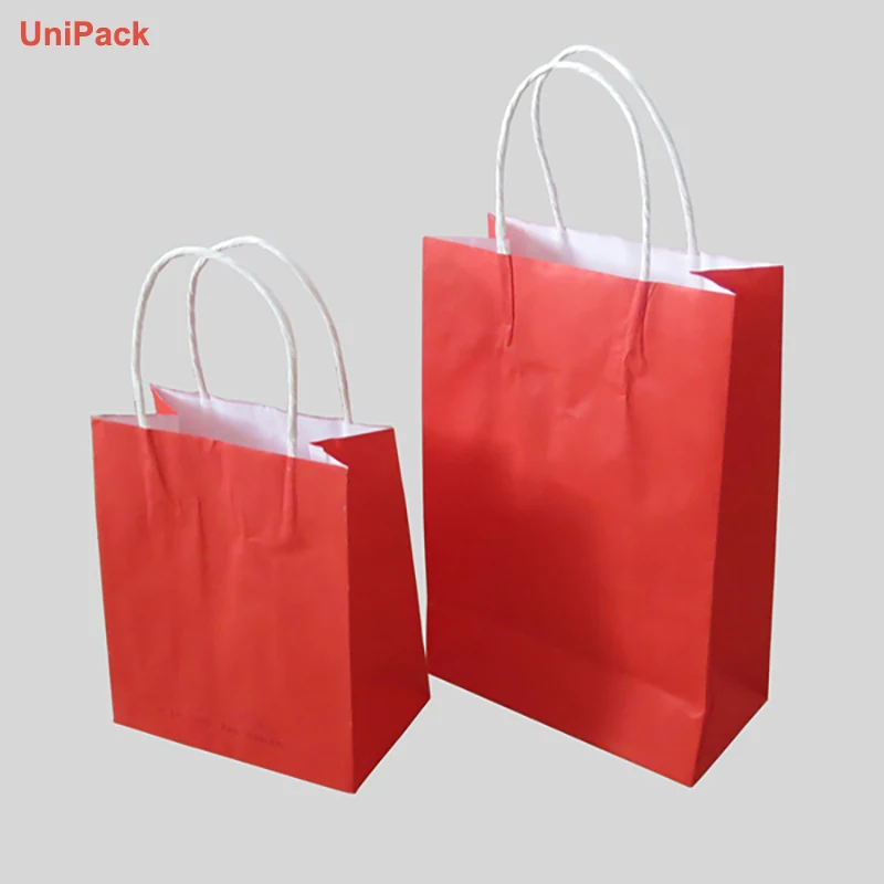 Kraft Paper Bags With Paper Handles produced at the Xiamen UniPack factory