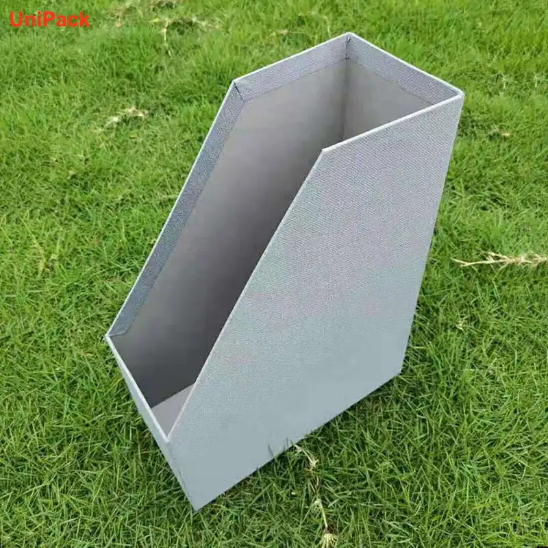 Custom printed cardboard file box with embossed special paper, 320x115x245mm