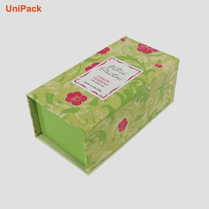 Custom printed foldable gift packing box in art paper mounted grey cardboard