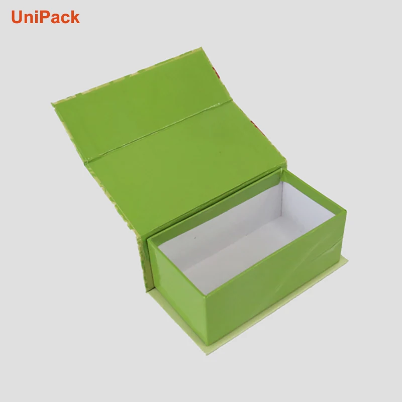 Custom printed foldable gift packing box in art paper mounted grey cardboard, view 2