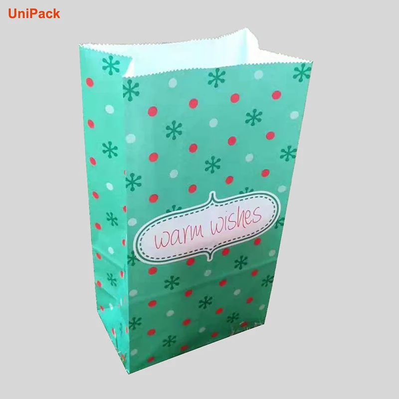 White kraft SOS gift bag 12.5x7.5xH24cm with flexo printed design