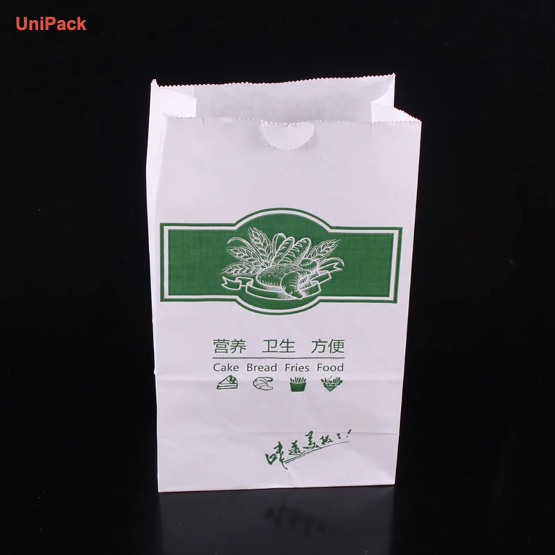 Food grade paper bag for bakery bread with printed logo