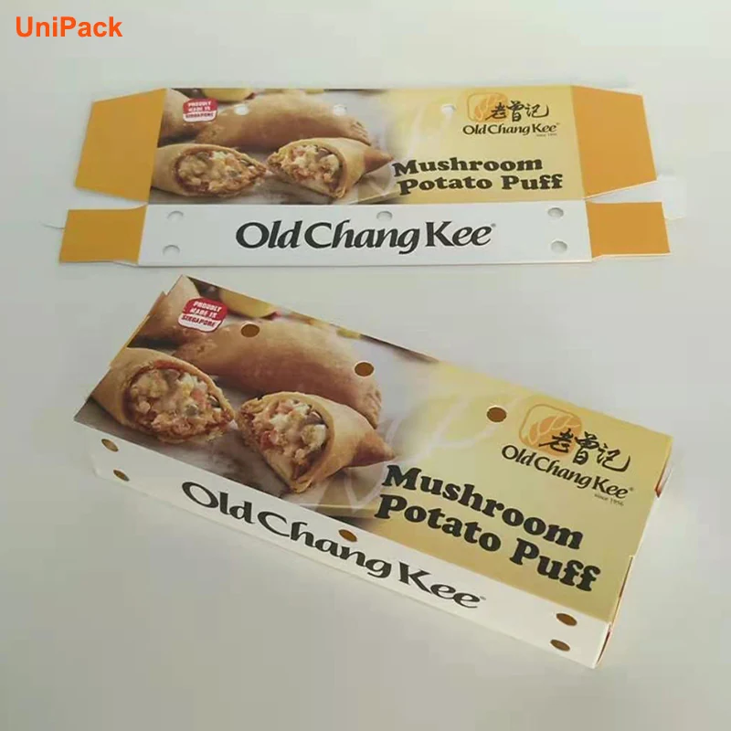 Colour printed takeaway food packaging box in PE coated white art card