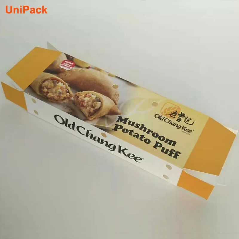 Colour printed takeaway food packaging box in PE coated white art card, view 2