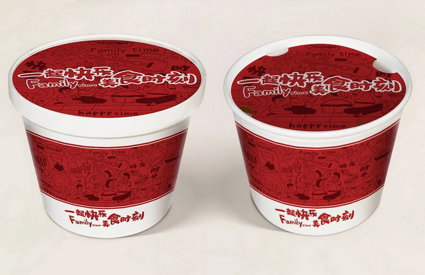 Fried chicken paper bucket with matching lid, 166mm top diameter