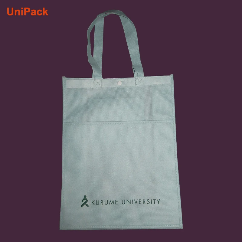 Machine made coloured nonwoven reusable shopping bag with printed logo