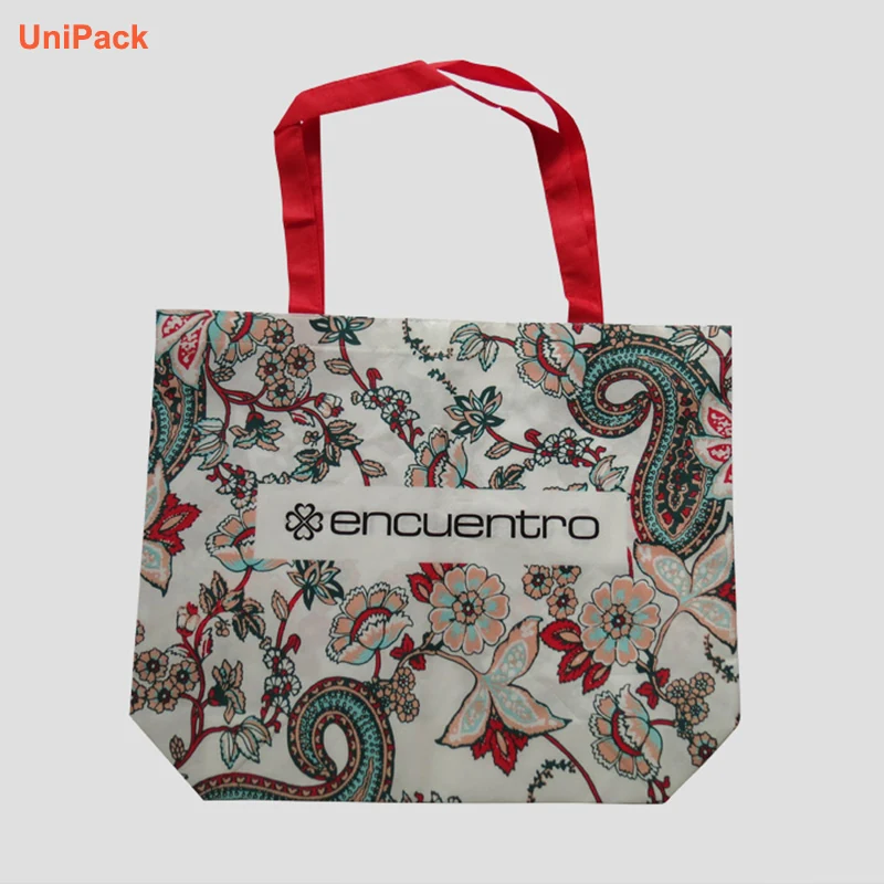 Coloured nonwoven bag printed with a customer logo on the front panel