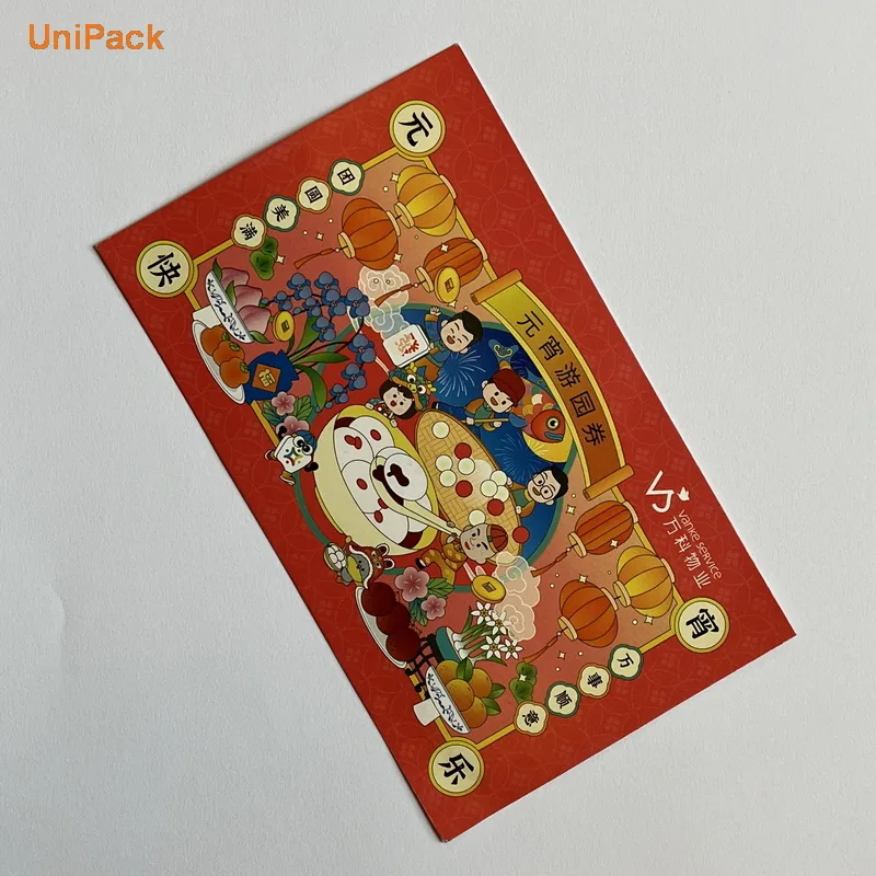 Colour printed art card coupon tickets fanned out on a flat surface