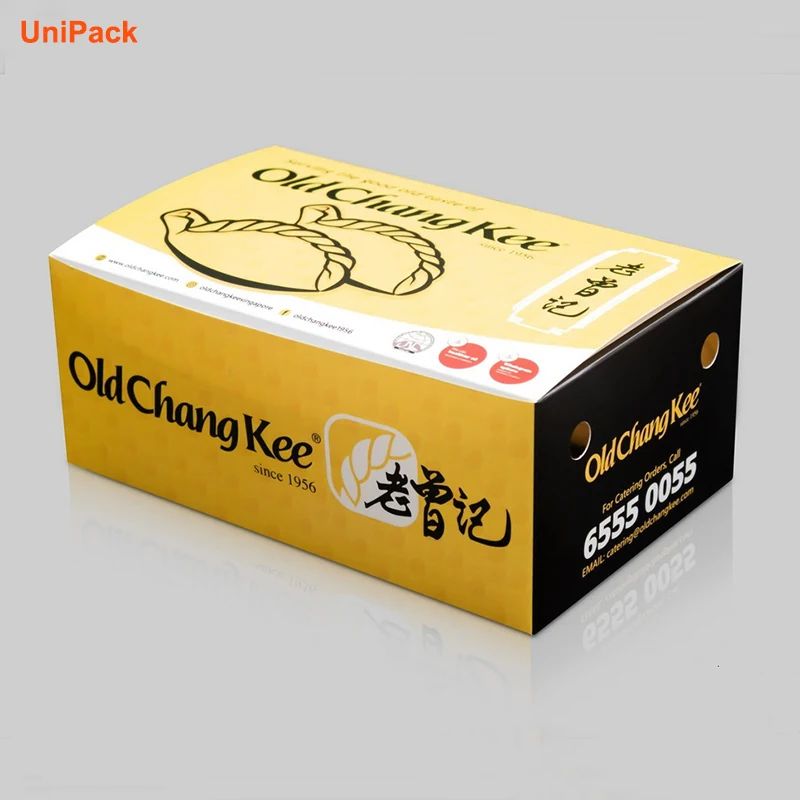 Colour printed takeaway food packing box in PE coated food grade card
