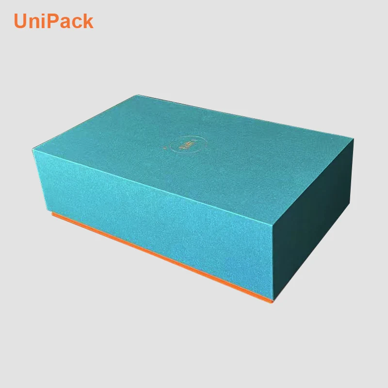 Foldable tea cup gift box 37x11x22cm with embossing and foil stamped logo