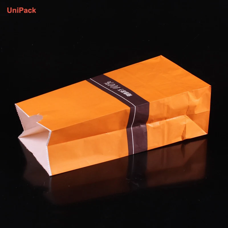Food grade paper bags with custom logo printing for bakery take away, view 2