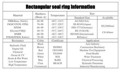 180*186*3 Rectangular seal ring detail