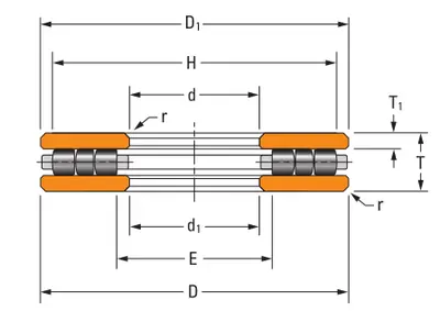 100TP143 Thrust Cylindrical Roller Bearing — Thrust Roller Bearings