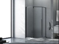 Xinxin 80Z31 polished chrome-finish frame quadrant enclosure shown installed in a bathroom