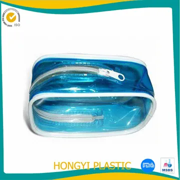 clear blue pvc zipper bag photo 2