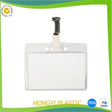 worker id badge holder with clip