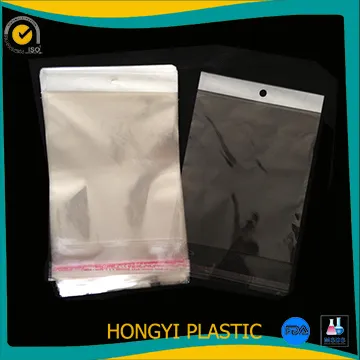 Clear OPP bag with white header