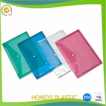 colorful pp document pocket with button