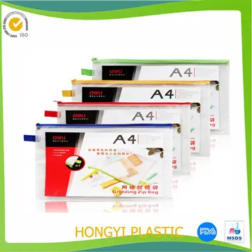 waterproof pvc zipper document bag
