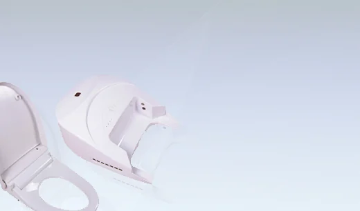 Moulded toilet seat and bidet seat housings in white ABS