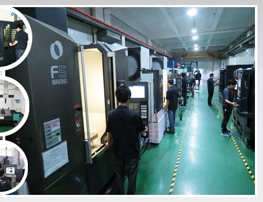 CNC machining cell where cavity and core blocks are cut