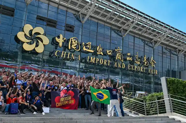 The YIMAY team at the China Import and Export Fair in Guangzhou, where most new export relationships begin