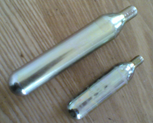 Small cylinders of carbon dioxide