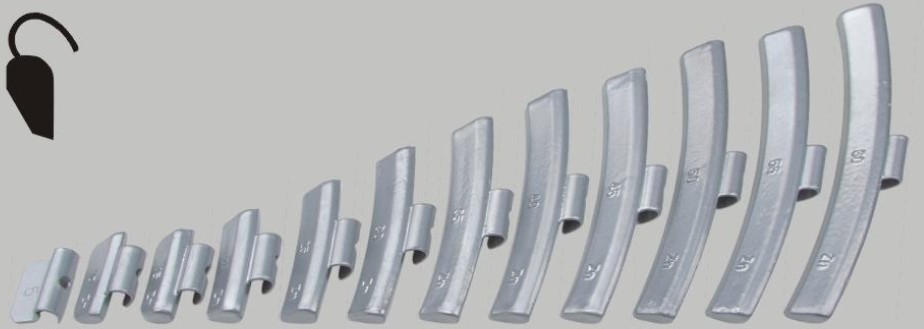 Zn Clip on weight for alloy wheel