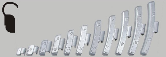 Pb(lead) clip on weight for alloy wheel