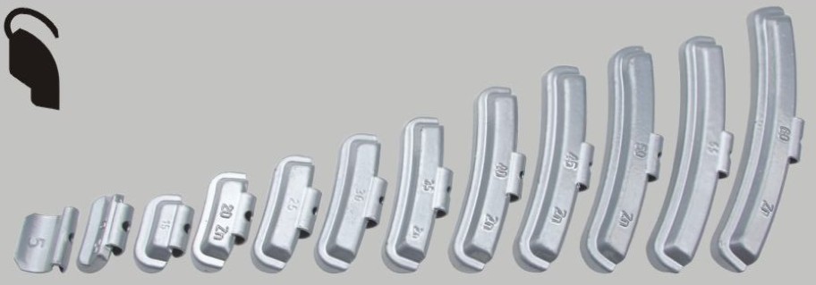 Zinc clip on weigth for steel wheel
