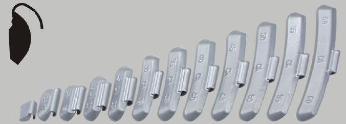 Pb(Lead)clip on weigth for steel wheel