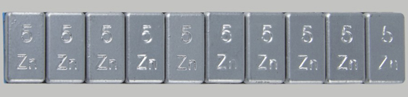 Zinc stick on wheel weights