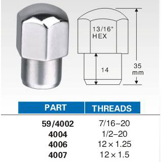 Lug nuts 59-4002 series