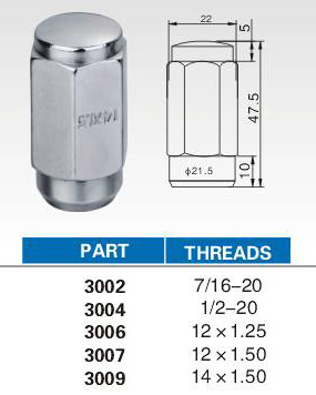 lug nuts 3002 series