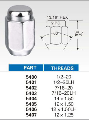 lug nuts 5400