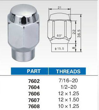 lug nuts 7602 series